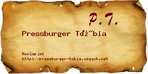 Pressburger Tóbia névjegykártya